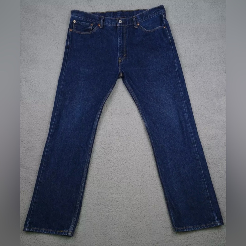 Levi’s 505 Mens Jeans Straight Leg Regular Fit Dark Wash, 38x32 - 005050216